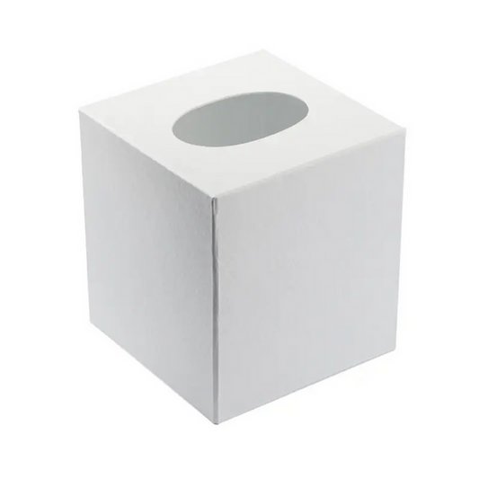 White Paper Mache Tissue Box Cover