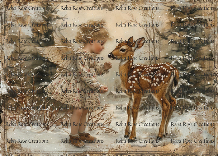 Winter Babies Rice Paper by Reba Rose Creations
