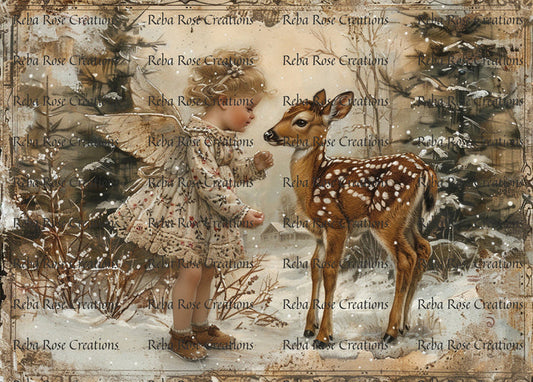 Winter Babies Rice Paper by Reba Rose Creations