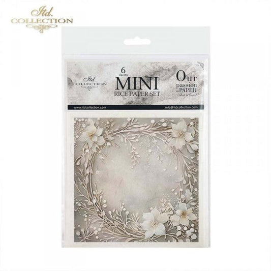 ITD Collection "Winter Floral Wreaths" Rice Paper Mini Set