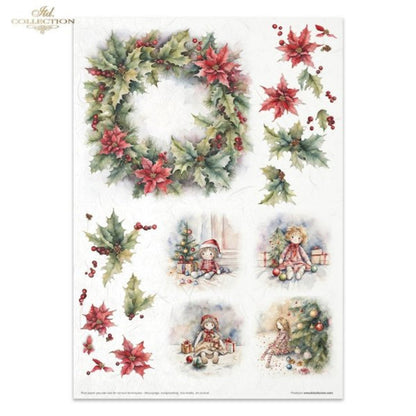 Winter Wreath Rice Paper Set by ITD Collection, RP073