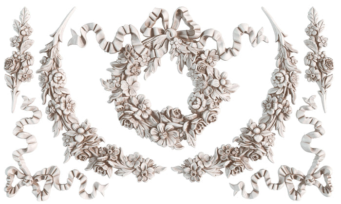 IOD Wreath and Swags Mould Clay Castings