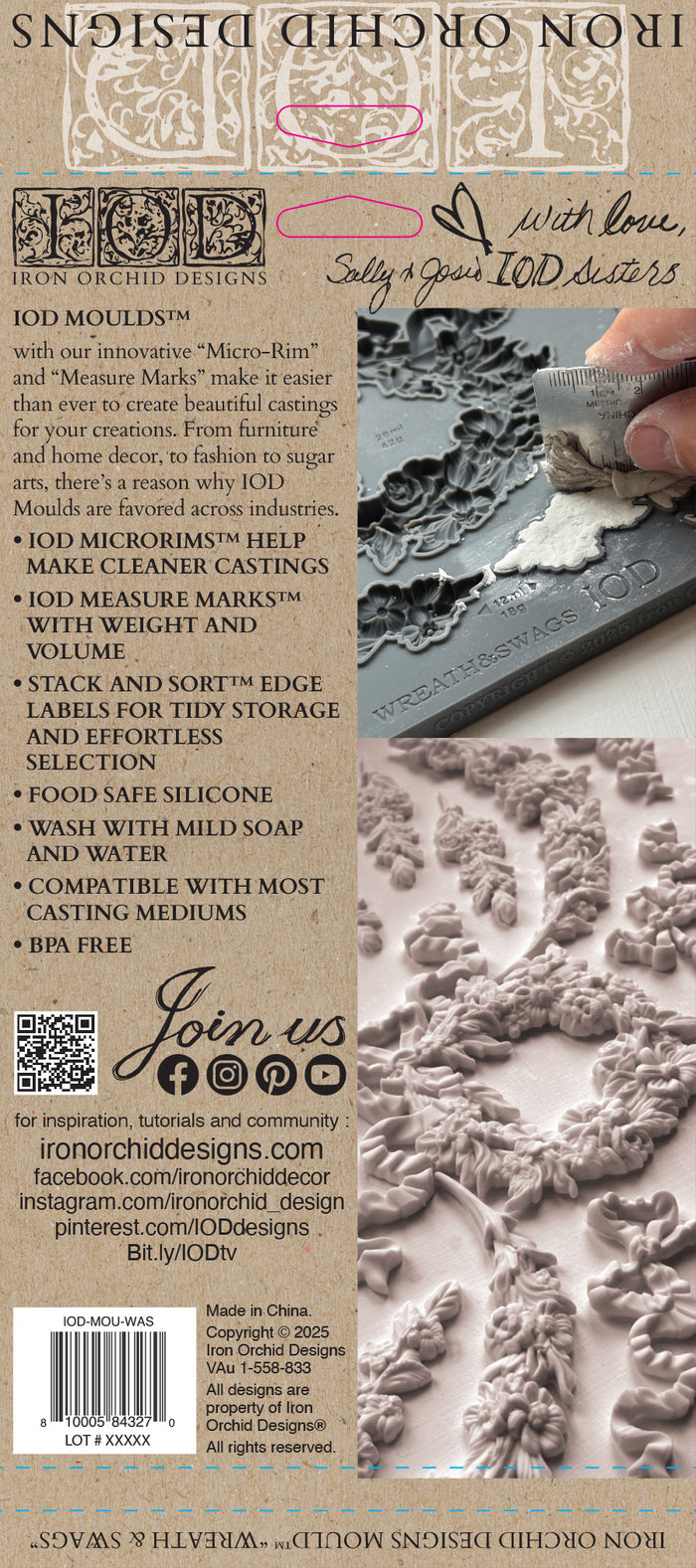 Wreath and Swags Mould by IOD, Iron Orchid Designs