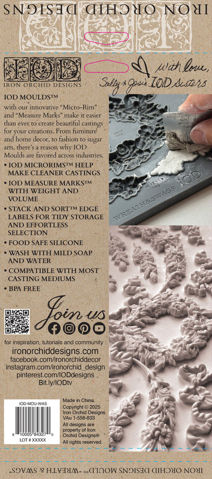 Wreath and Swags Mould by IOD, Iron Orchid Designs