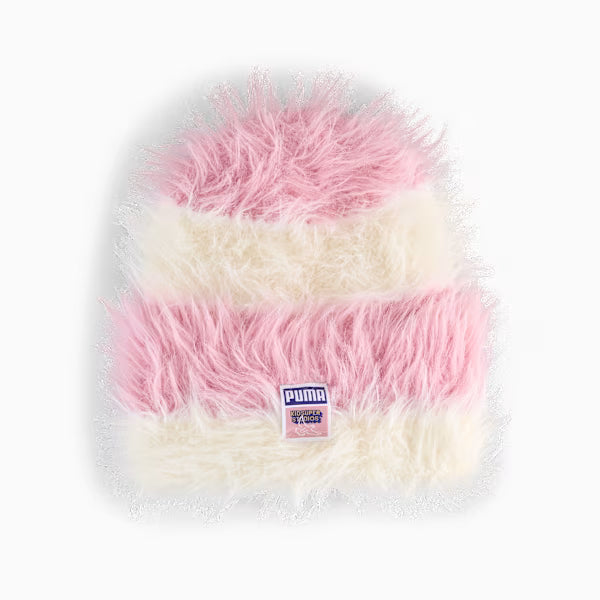 PUMA x KidSuper High Crown Cuff Beanie - Poised Pink-Alpine Snow