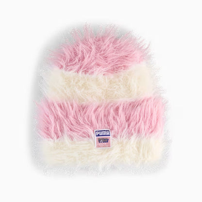 PUMA x KidSuper High Crown Cuff Beanie - Poised Pink-Alpine Snow