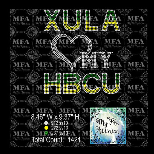 XULA Love My HBCU Rhinestone Digital Download File